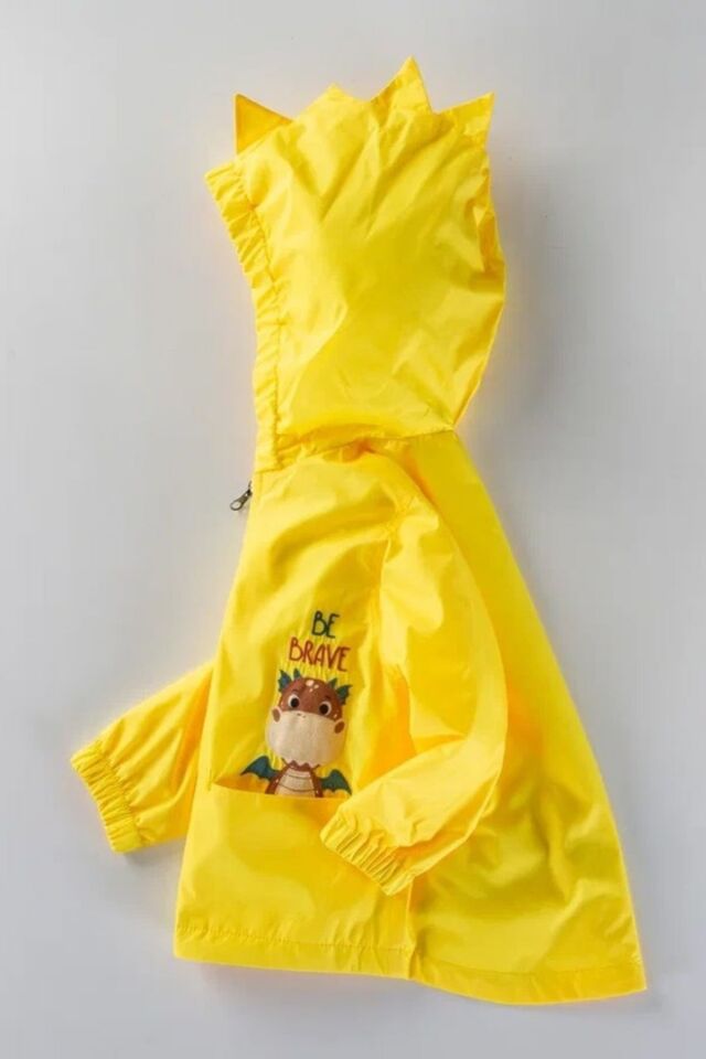 Erkek Çocuk Kapşonlu Yağmurluk Erkek Bebek Yağmurluk Erkek Çocuk Yağmurluk Çocuk Yağmurluk Rüzgarlık Sarı - 1 Yaş