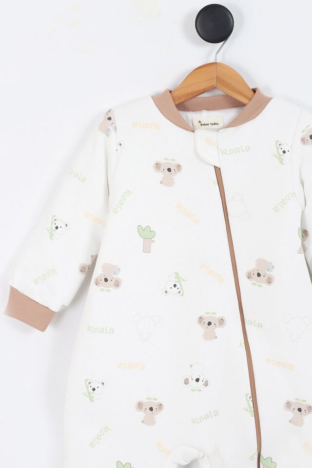 Koala Desenli Astarlı Uzun Kollu Pamuklu Kışlık Çocuk Erkek Bebek Uyku Tulumu 2.5 Tog 2 3 4 5 6 Yaş İndigo - 3 Yaş
