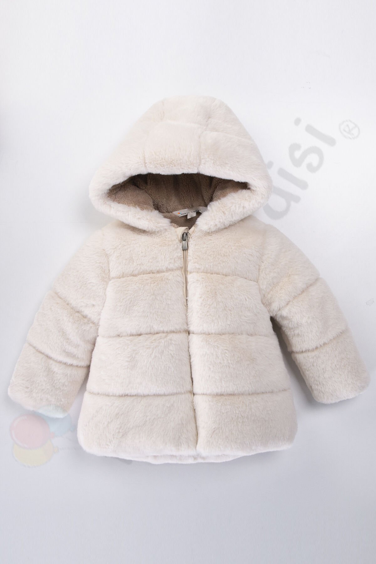 Peluş Kalın Fermuarlı İçi Kürklü Su Geçirmez Kapüşonlu Şişme Kar Kışlık Kız Bebek Mont Çocuk Kaban Gül Kurusu - 6-7 Yaş