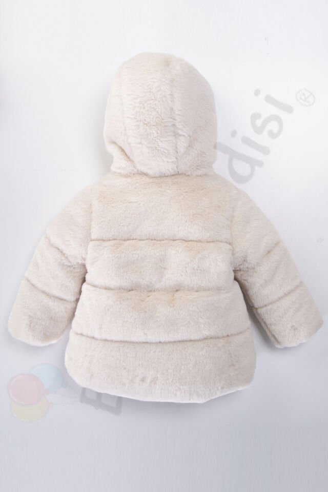Peluş Kalın Fermuarlı İçi Kürklü Su Geçirmez Kapüşonlu Şişme Kar Kışlık Kız Bebek Mont Çocuk Kaban Gül Kurusu - 6-7 Yaş