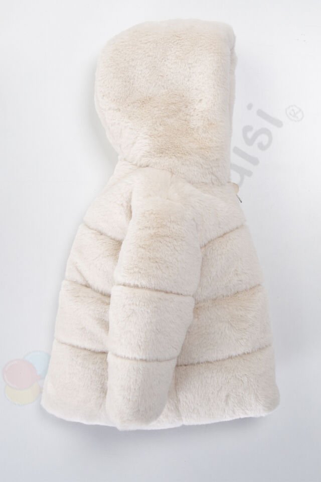 Peluş Kalın Fermuarlı İçi Kürklü Su Geçirmez Kapüşonlu Şişme Kar Kışlık Kız Bebek Mont Çocuk Kaban Gül Kurusu - 6-7 Yaş